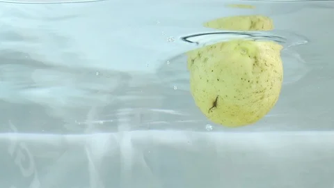 Slow motion lemon  with water splash and white background. Stock Footage 106006955