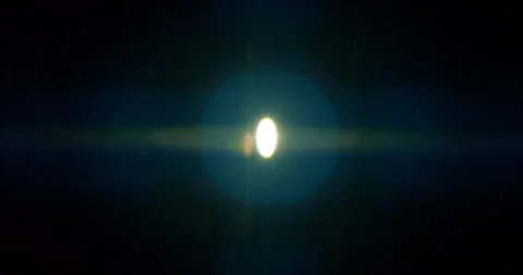 Slow motion of lens flare isolated on black background. Anamorphic lens. Stock Footage 335508313
