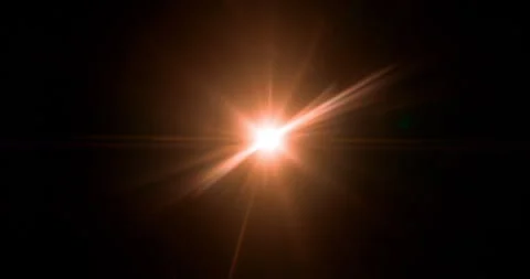 Slow motion of lens flare isolated on black background. Anamorphic lens. Stock Footage 335508322