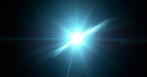 Slow motion of lens flare isolated on black background. Anamorphic lens. Stock Footage 335508323
