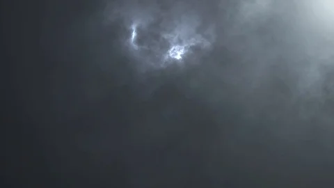 Slow motion lightning behind thunderstorm clouds Stock Footage 92123029