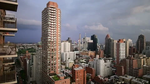 Slow Motion Lightning Cityscape Stock Footage 167748409