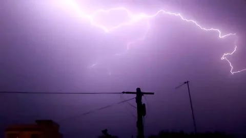 Slow motion Lightning Stock Footage