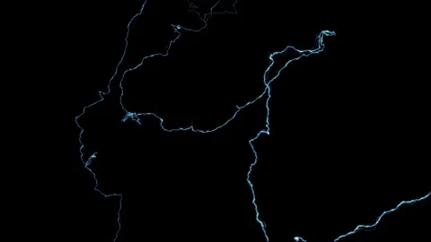 Slow Motion Lightning Growing Electric Tendril Compositing Element On Black Stock Footage 339695455