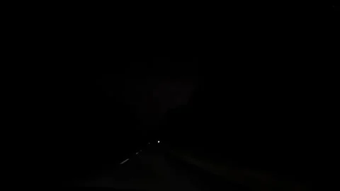 Slow-motion of Lightning at Night on Highway Stock Footage 251889626