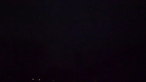 Slow motion Lightning strike at night in neighborhood Stock Footage 154483329