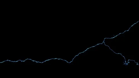 Slow Motion Linear Electric Arc Atmospheric Layer On Black Background Stock Footage 337776946