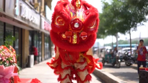Slow motion Lion Dance E Stock Footage 151185363