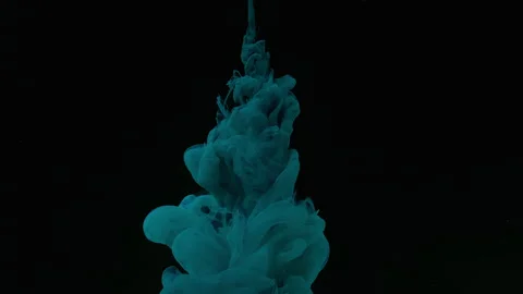 Slow motion of liquid blue paints. Beautiful abstract background Stock-Footage 160552622