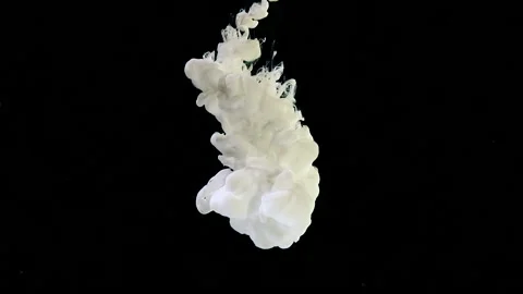 Slow motion of liquid white ink. Cosmic magic abstract background. Stock-Footage 160411487