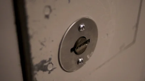 Slow motion locking jail cell Stock Footage 85580799