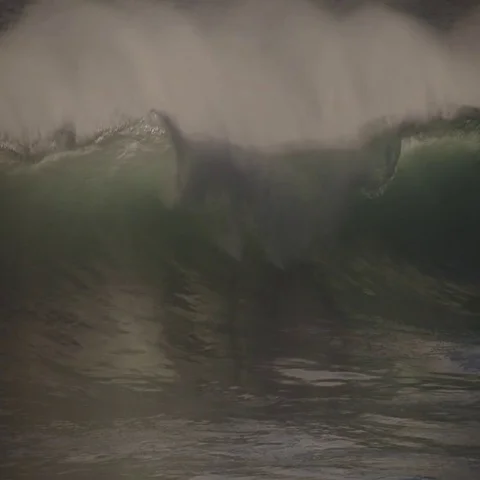 Slow motion long shots of waves during Hurricane Ignacio 2015 Stock Footage 69482199