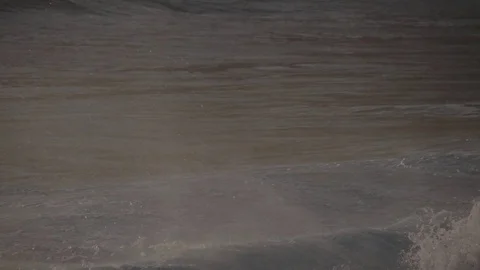 Slow motion long shots of waves during Hurricane Ignacio 2015 Stock Footage 69732370