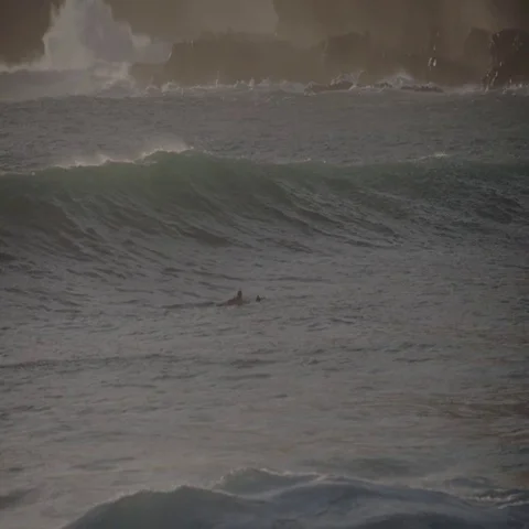 Slow motion long shots of waves during Hurricane Ignacio 2015 Stock Footage 69733771