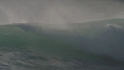 Slow motion long shots of waves during Hurricane Ignacio 2015 Stock Footage 69751797