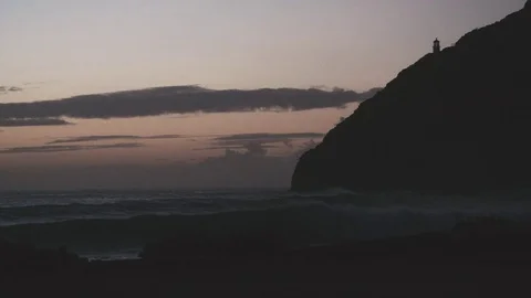 Slow motion long shots of waves during Hurricane Ignacio 2015 Stock Footage 71024483