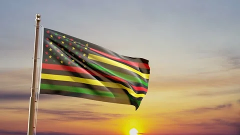 Slow motion loop of the alternative Juneteenth flag Stock Footage 310102847