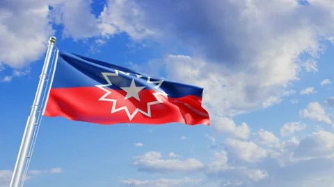 Slow motion loop of the Juneteenth flag waving in the wind Stock Footage 276255852