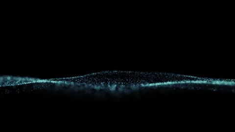 Slow motion looped dotted waves animation on black background Stock Footage 338305041