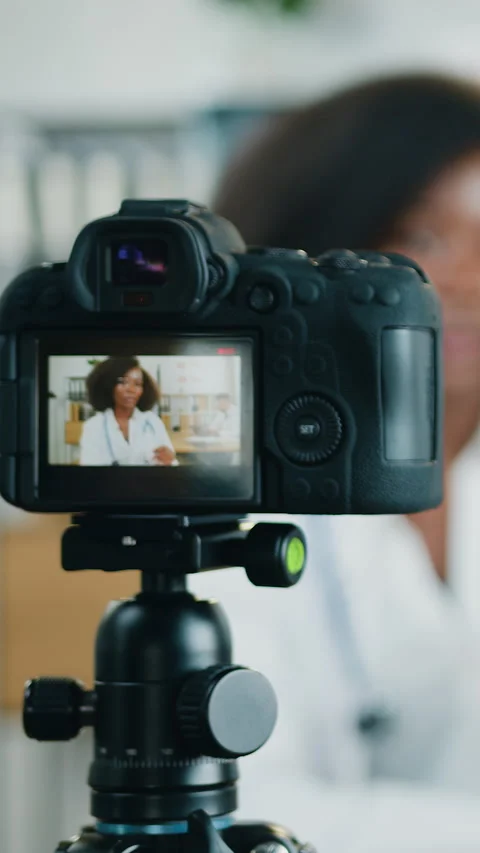 Slow motion of lovely smart qualified successful african american woman-medical  Stock Footage 327613936