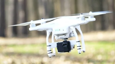 Slow motion. Low flying drone  close up Video stock 73851084