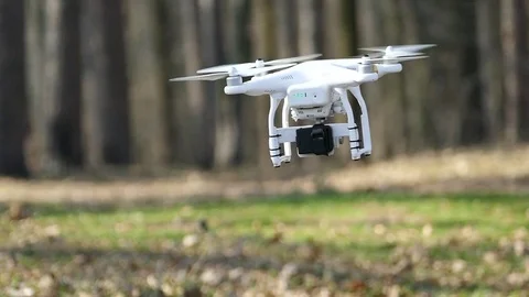 Slow motion. Low flying drone  close up Stock Footage 73851335