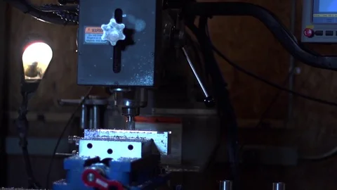 Slow Motion Machine Drill  Stock Footage 80040497