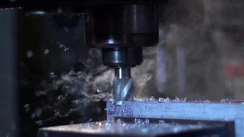 Slow Motion Machine Drill  Stock Footage 80040985