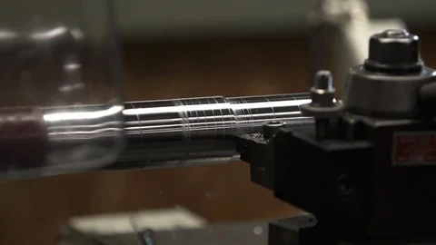 Slow Motion Machine Lathe  Stock Footage 80040454