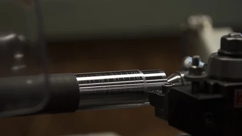 Slow Motion Machine Lathe  Stock Footage 80040959