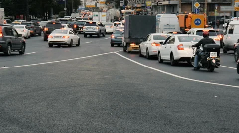 Slow-motion machines in the evening Video stock 67576986