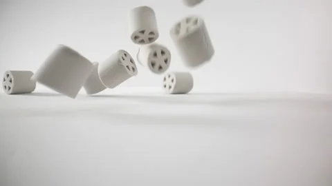 Slow Motion Macro of Catalyst Sorbent Particles Stock Footage 171189959