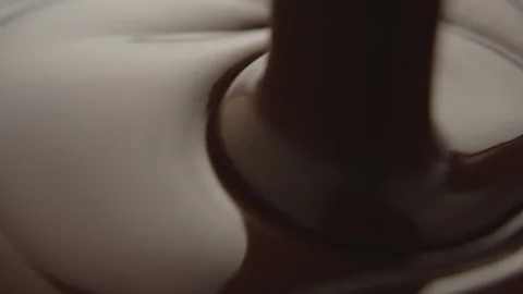 Slow Motion Macro of Liquid Chocolate Drop - Mesmerizing Tabletop Footage Stock Footage 276870962