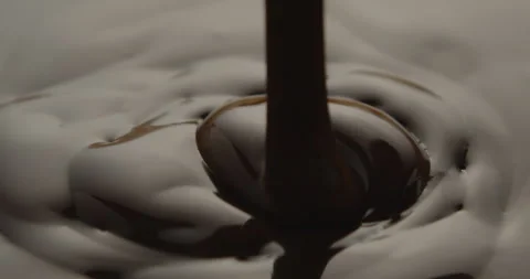 Slow Motion Macro of Liquid Chocolate Drop - Mesmerizing Tabletop Footage Stock Footage 276875103