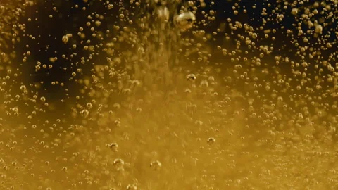 Slow motion macro shot of lager beer pouring Stock Footage 309866775