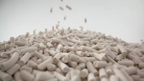 Slow Motion Macro of Sorbent Particles Falls Stock Footage 171189741