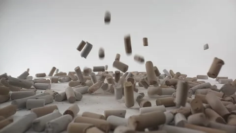 Slow Motion Macro of Sorbent Particles Falls Stock Footage 171189793