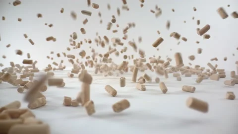 Slow Motion Macro of Sorbent Particles Falls Stock Footage 171189964