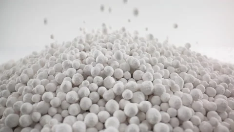 Slow Motion Macro of White Sorbent Particles Falls Stock Footage 171189969
