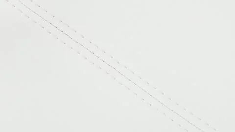 Slow Motion Macro Zoom Reveals Stitching on White Leather Upholstery Stock Footage 313916088