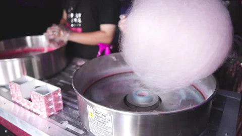 Slow Motion Making Big Cotton Candy Stock Footage 243166734