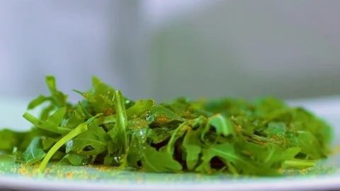 Slow motion making of octopus salad dish Stock Footage 71946137