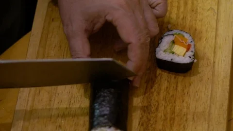 Slow Motion of man chef hands cutting wi... | Stock Video | Pond5