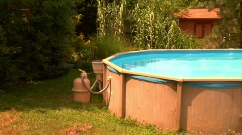 Slow Motion Man Jumping in Pool Stock Footage 302933