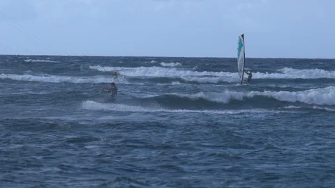 Slow Motion Man Kite Surfing Jump Stock Footage 101069411