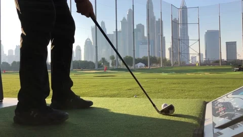 Slow motion man playing golf Stock Footage 147997425