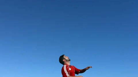 Slow motion of man playing soccer Stock-Footage 61669522