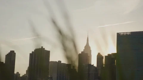Slow Motion Man Running in New York City Golden Hour Video stock 116058952