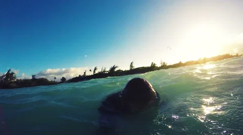 SLOW MOTION: Man splashes water with her hair Stock Footage 57833078