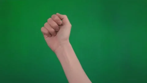  Slow motion man's fist in protest. Social justice and peaceful protesting injus Stock Footage 194790980